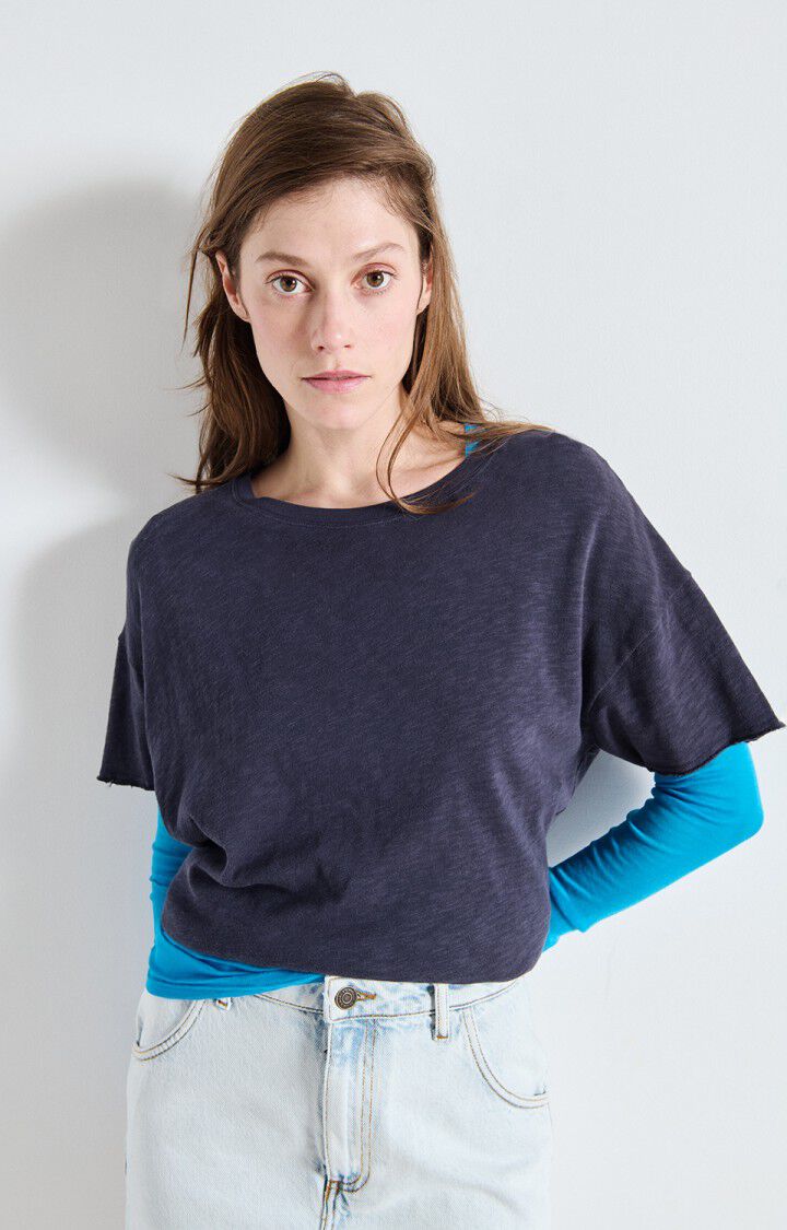 Sonoma Round neck Raw Edge T-Shirt in Vintage Navy