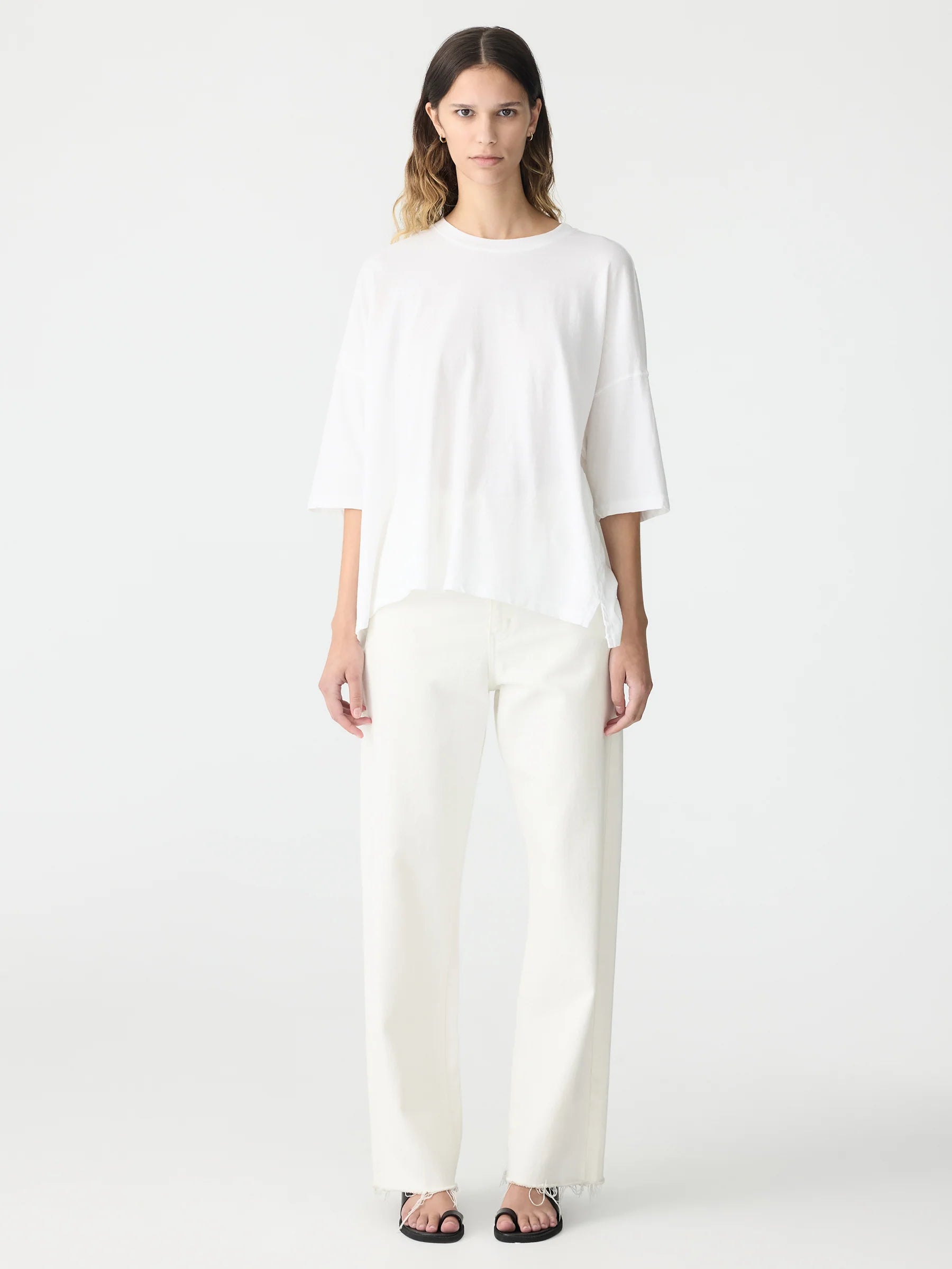 Slouch Side Step T-Shirt in White