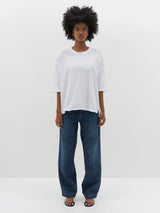 Slouch Side Step Short Sleeve T-Shirt in White