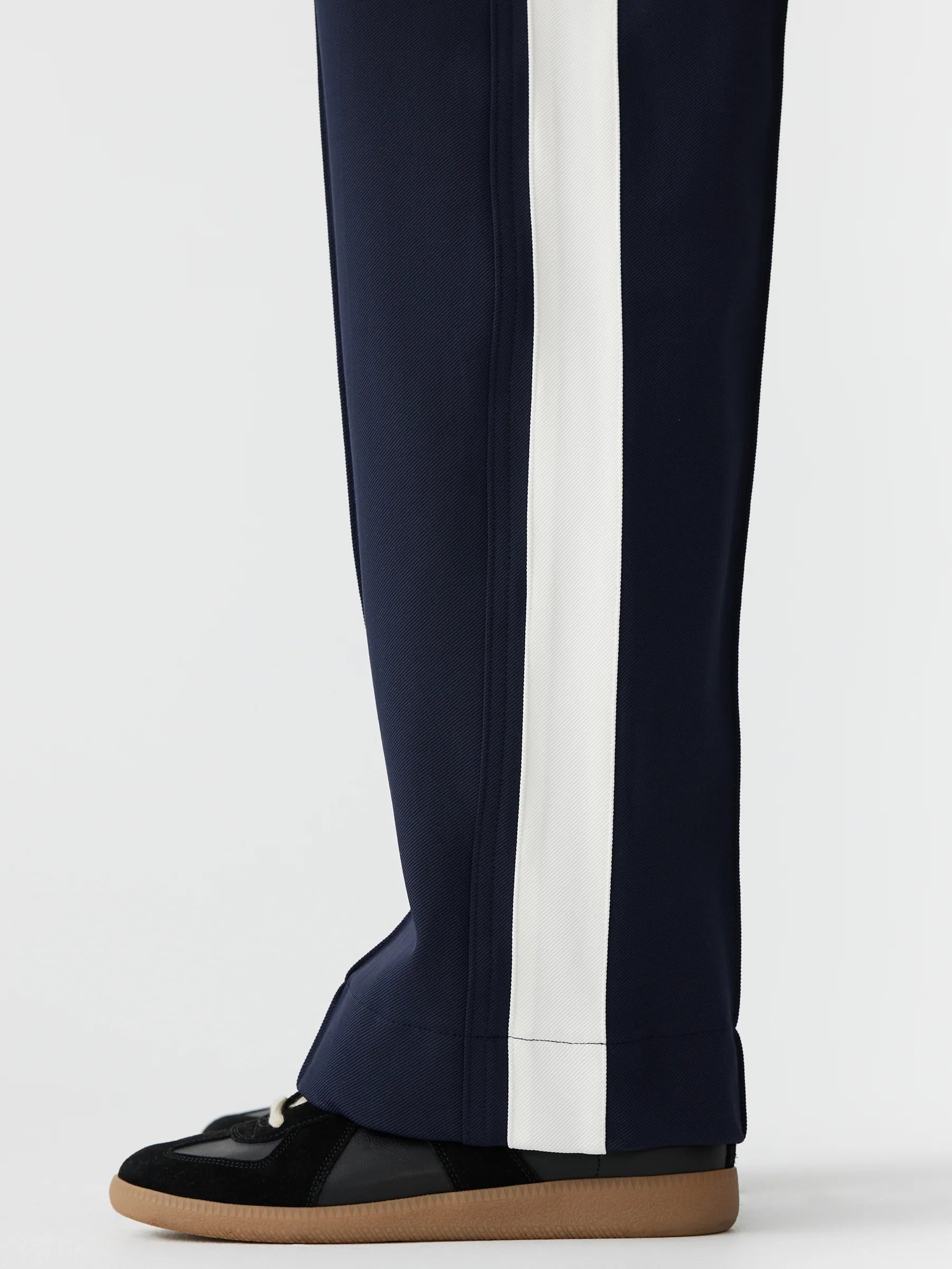 Twill Stripe Detail Pant in Navy/White