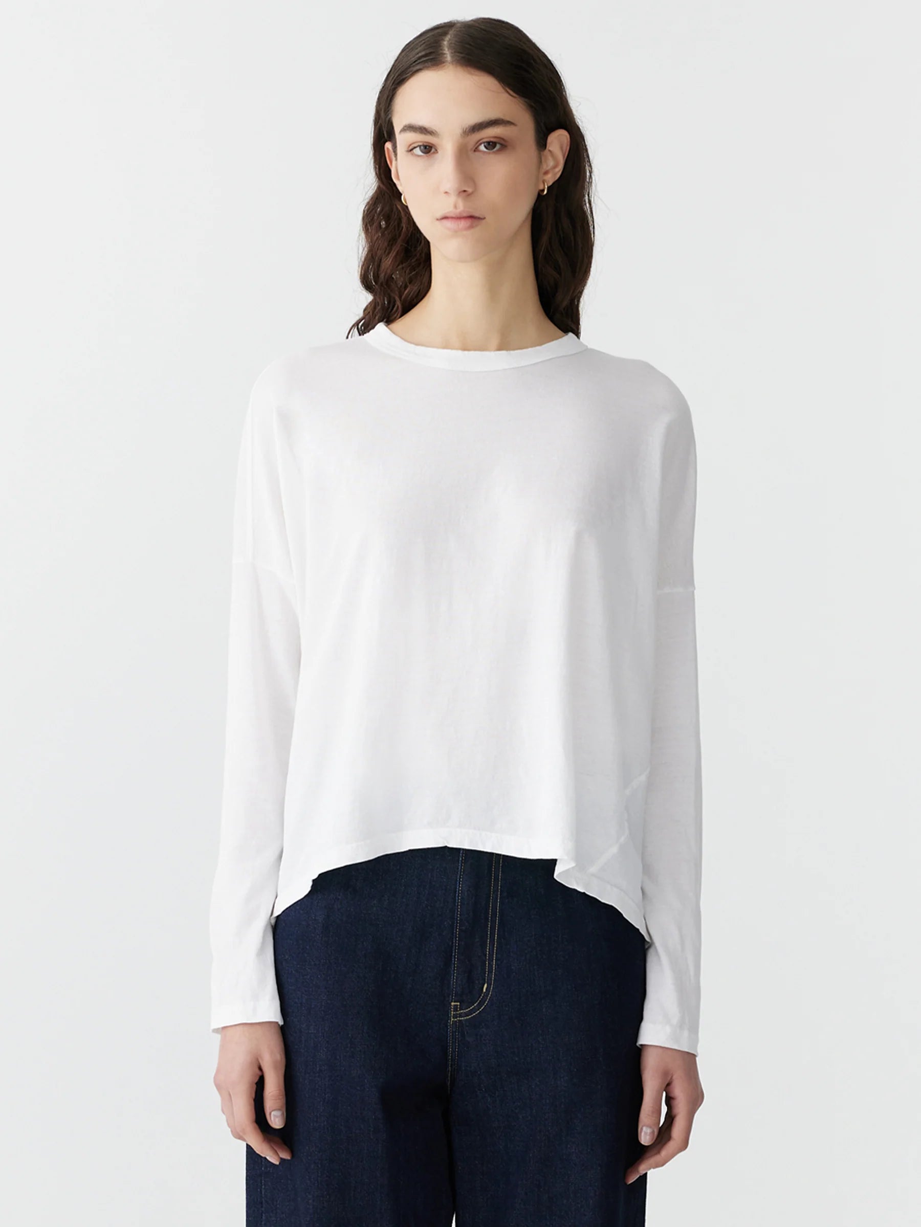 Slouch Circle L/S Tee in White