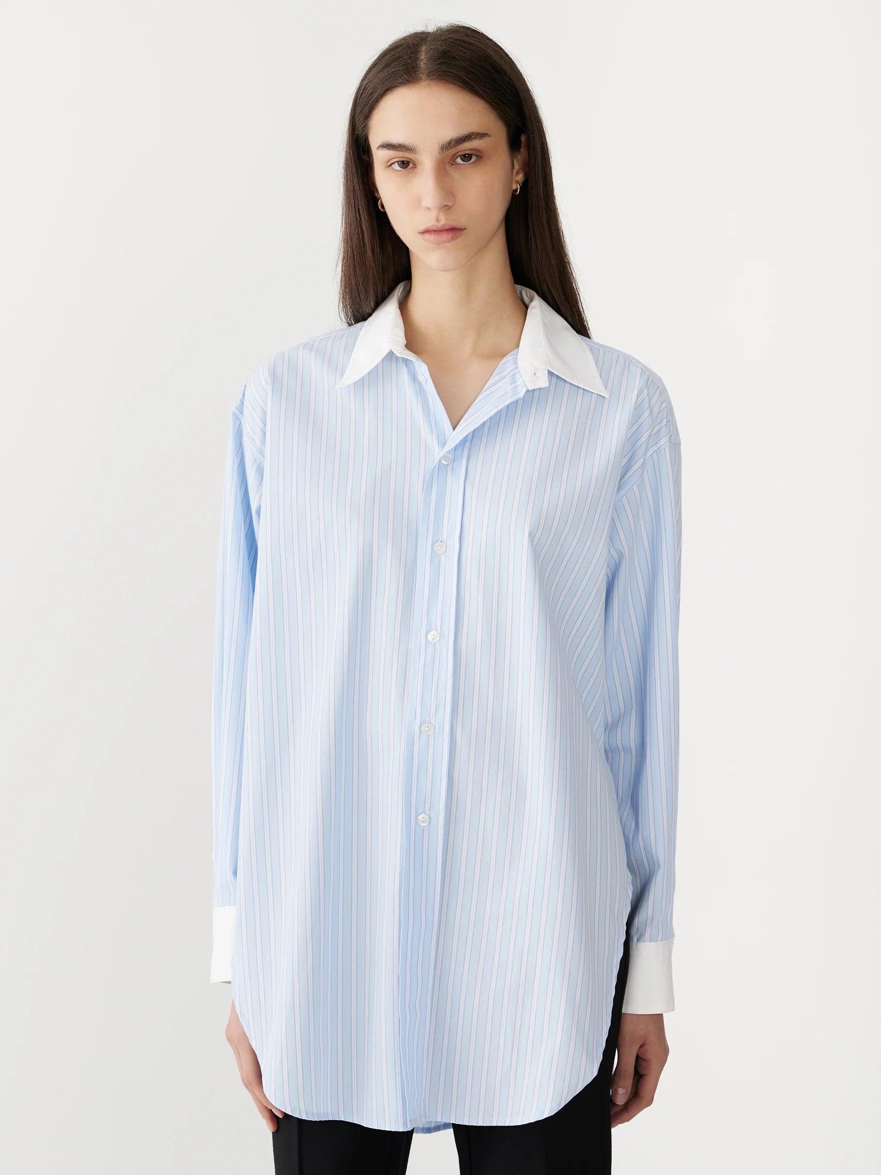 Stripe Scoop Hem Shirt