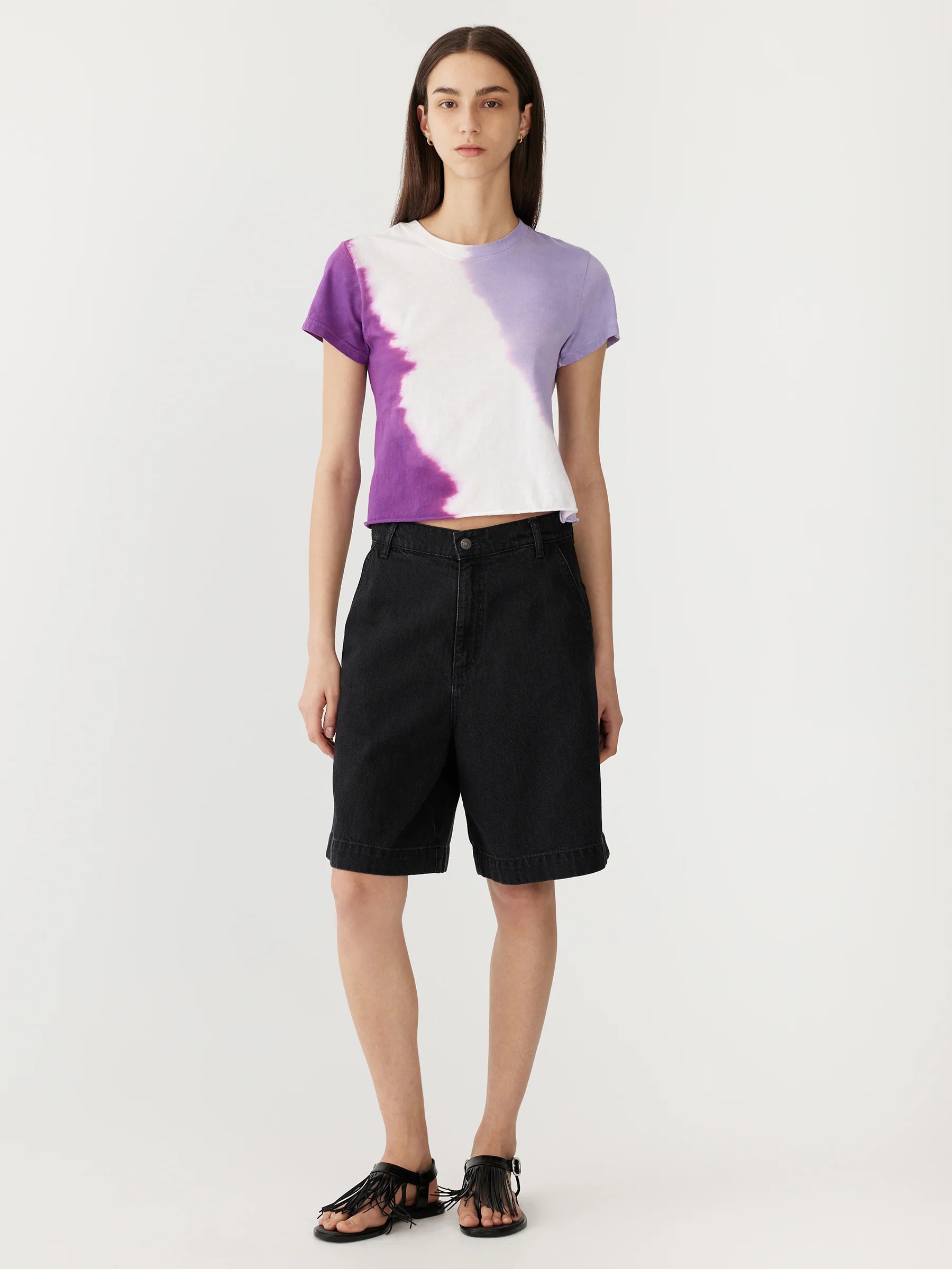 Dye Raw Edge Baby T-Shirt in Faded Lavender