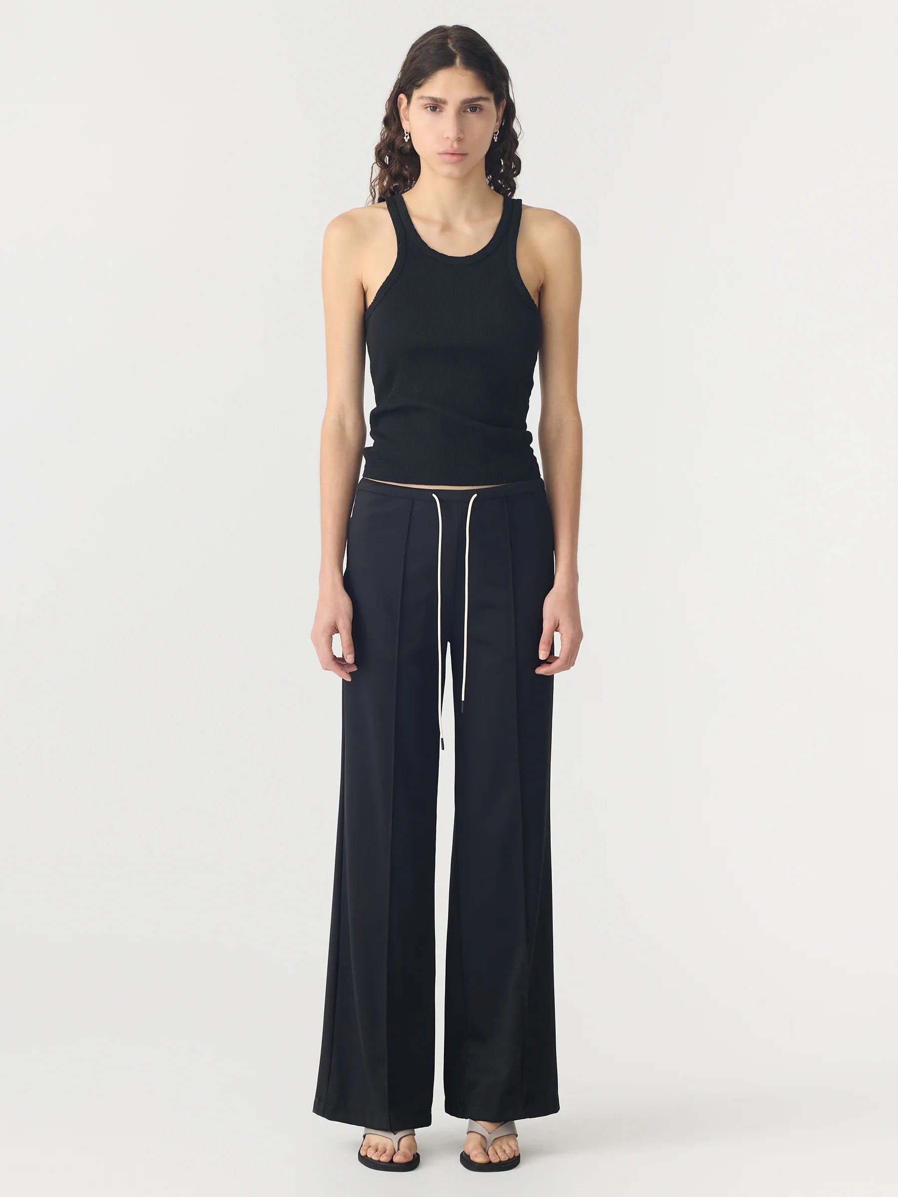 Refined Pinstitch Pant in Black
