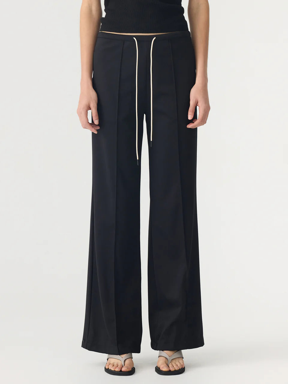 Refined Pinstitch Pant in Black