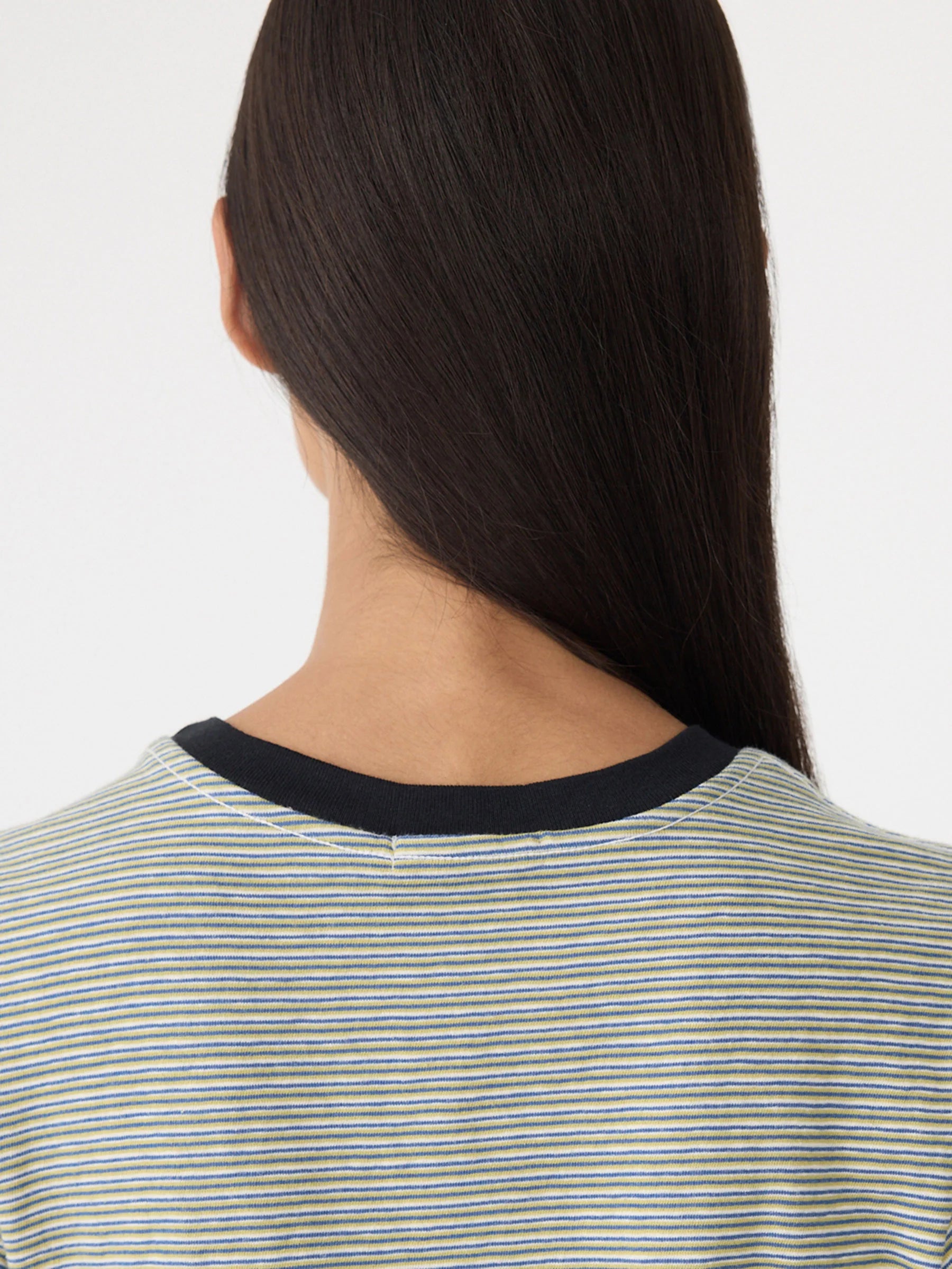 Stripe Raw Edge Boxy Tee