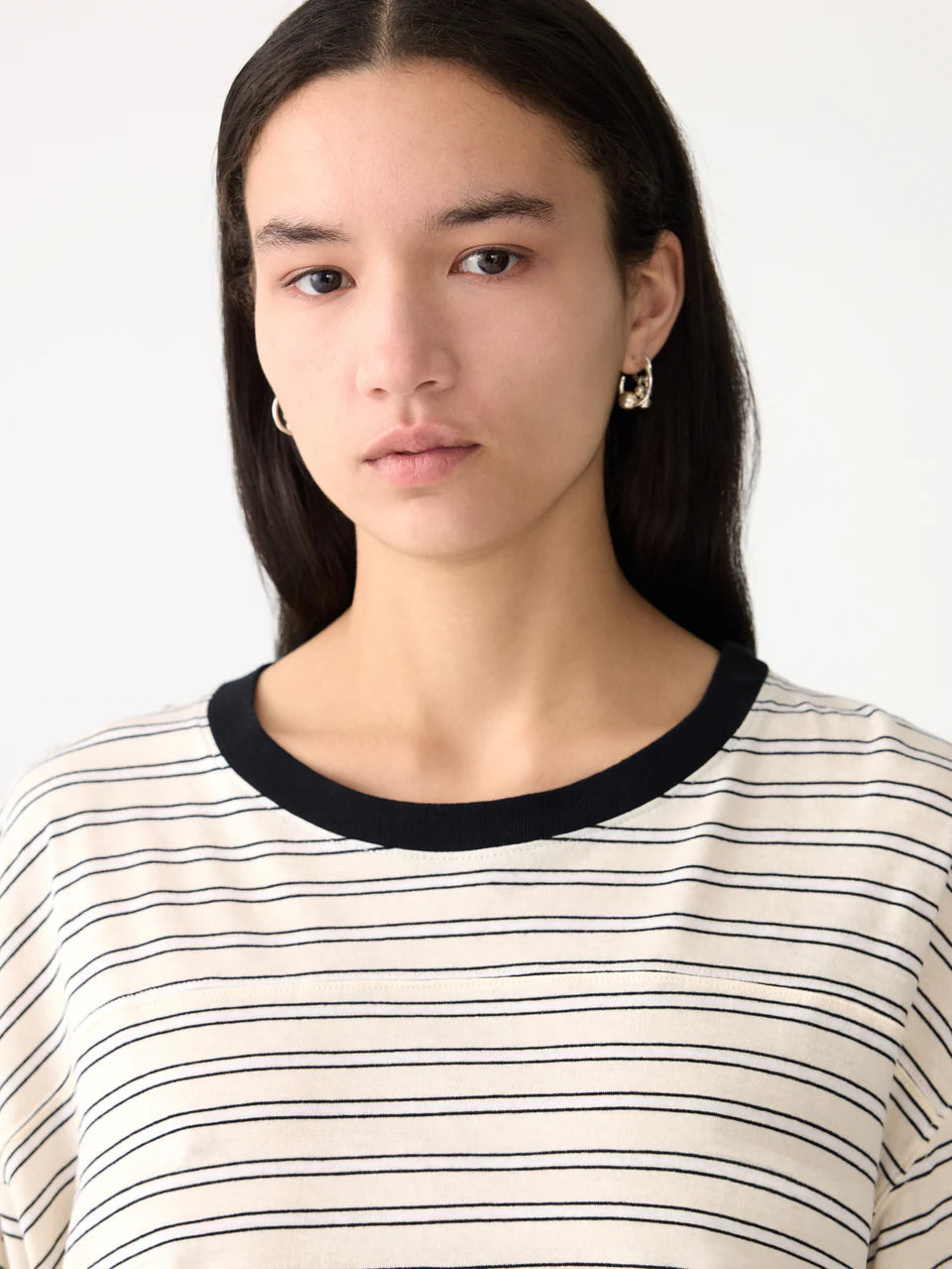 Stripe Boxy T-Shirt in Black/White
