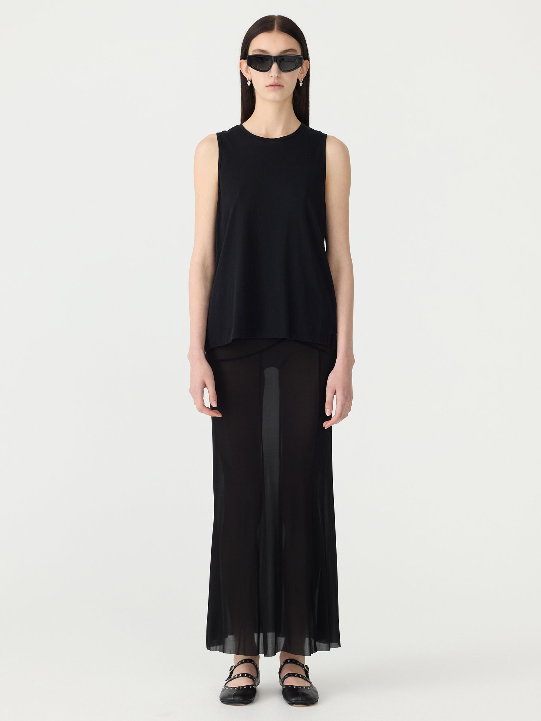 Fine Bind Athletic Tank in Black
