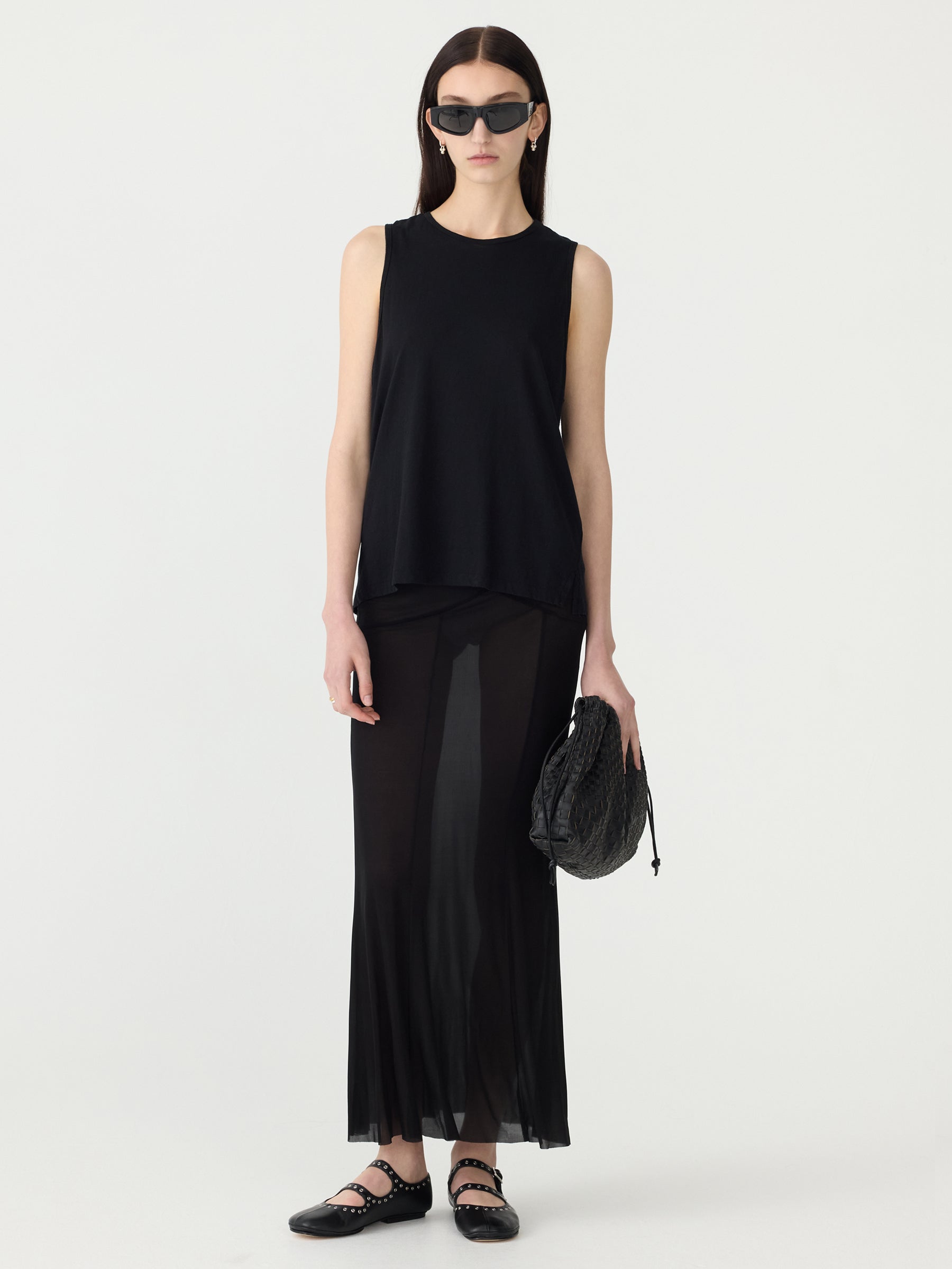 Fine Bind Athletic Tank in Black