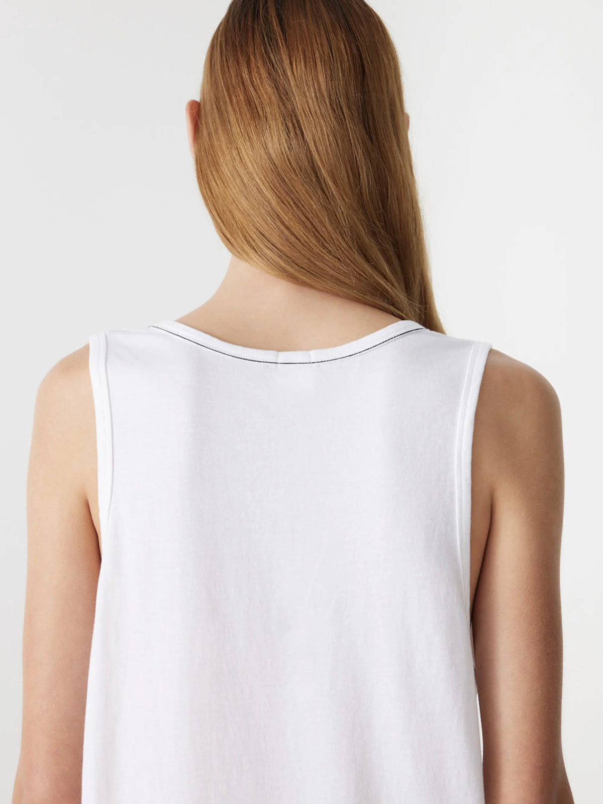 Classic V Neck Tank in White