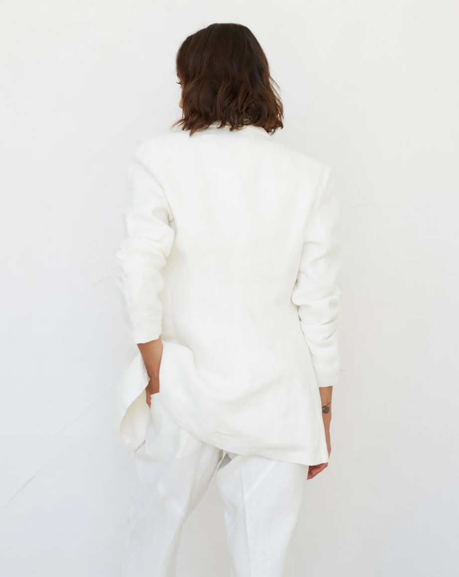 Linen Blazer Vintage White