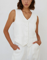 Tailored Vest in Vintage White