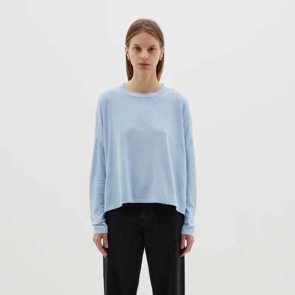 Slouch Circle Long Sleeve T-Shirt in Sky Blue