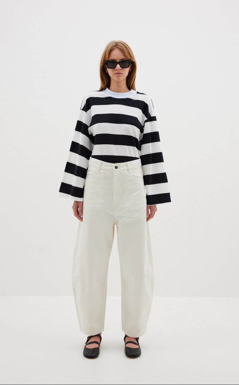 Stripe Waisted L/S T-Shirt