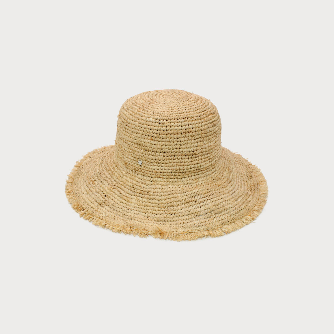 Indra Crochet Bucket Hat in Natural