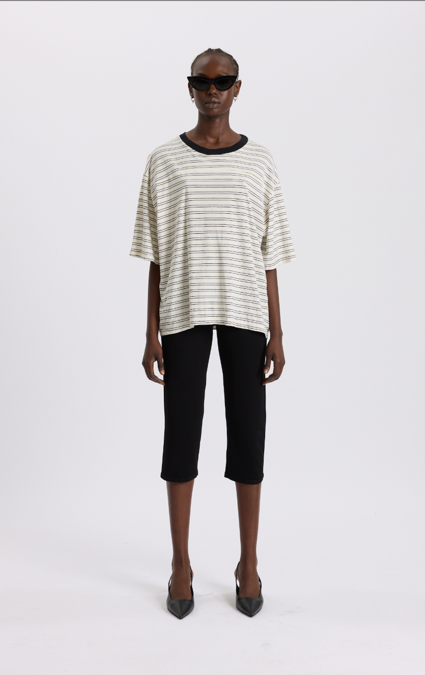 Stripe Boxy T-Shirt in Black/White