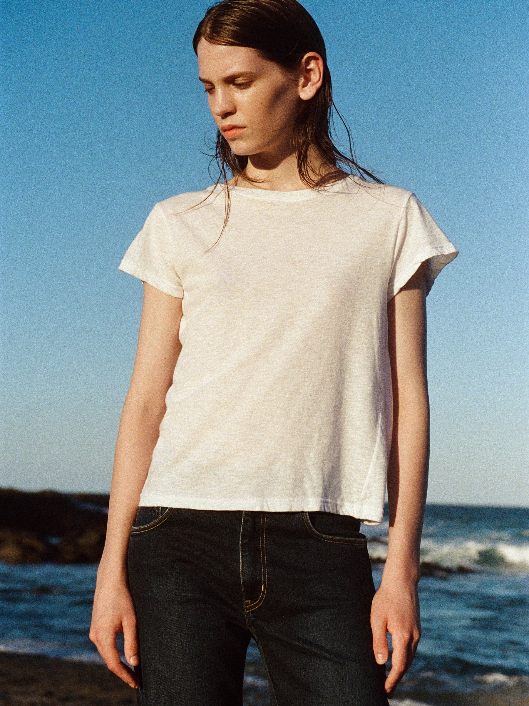 Slub Heritage Baby Tee in White