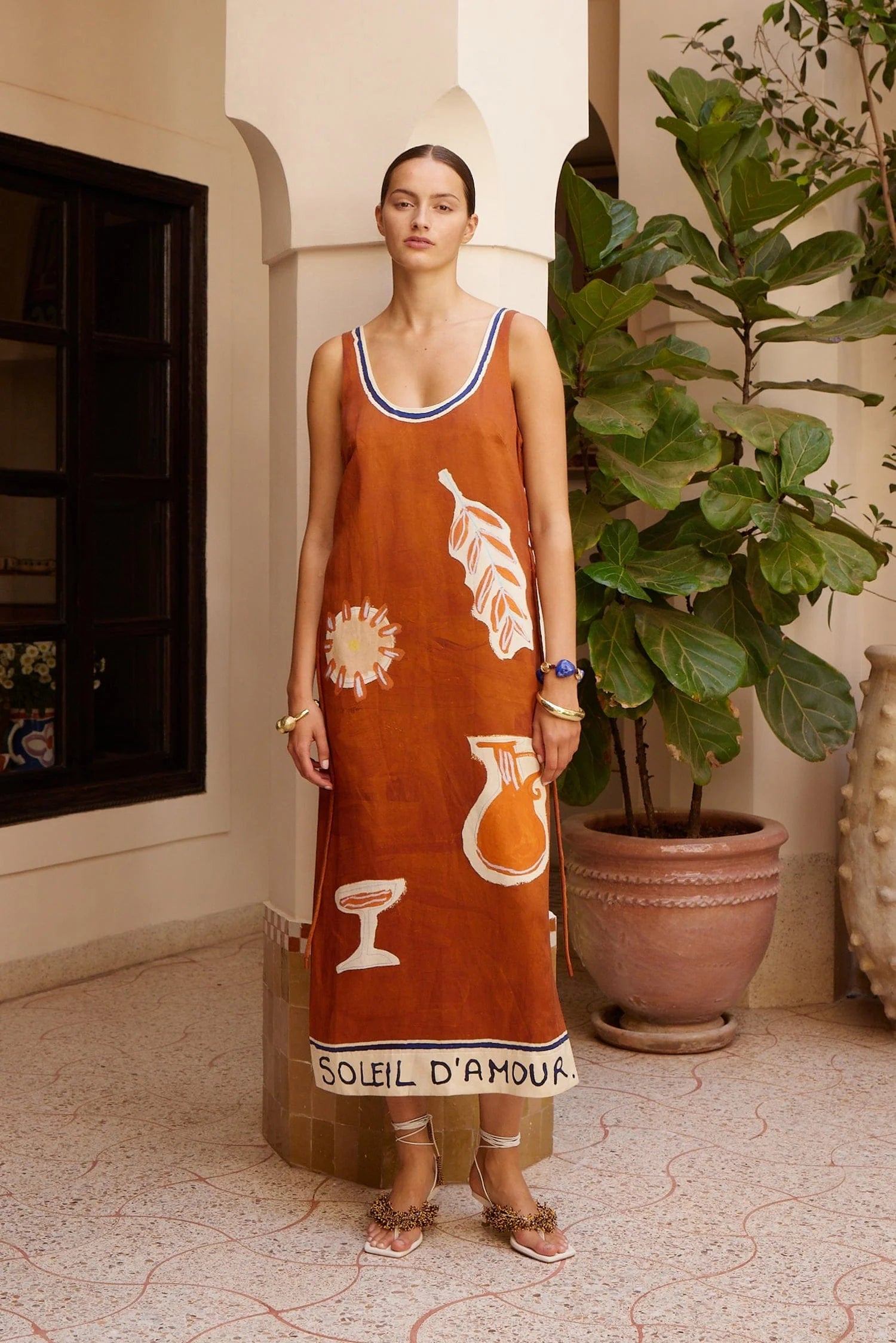 Soleil D'amour Silk Midi Dress