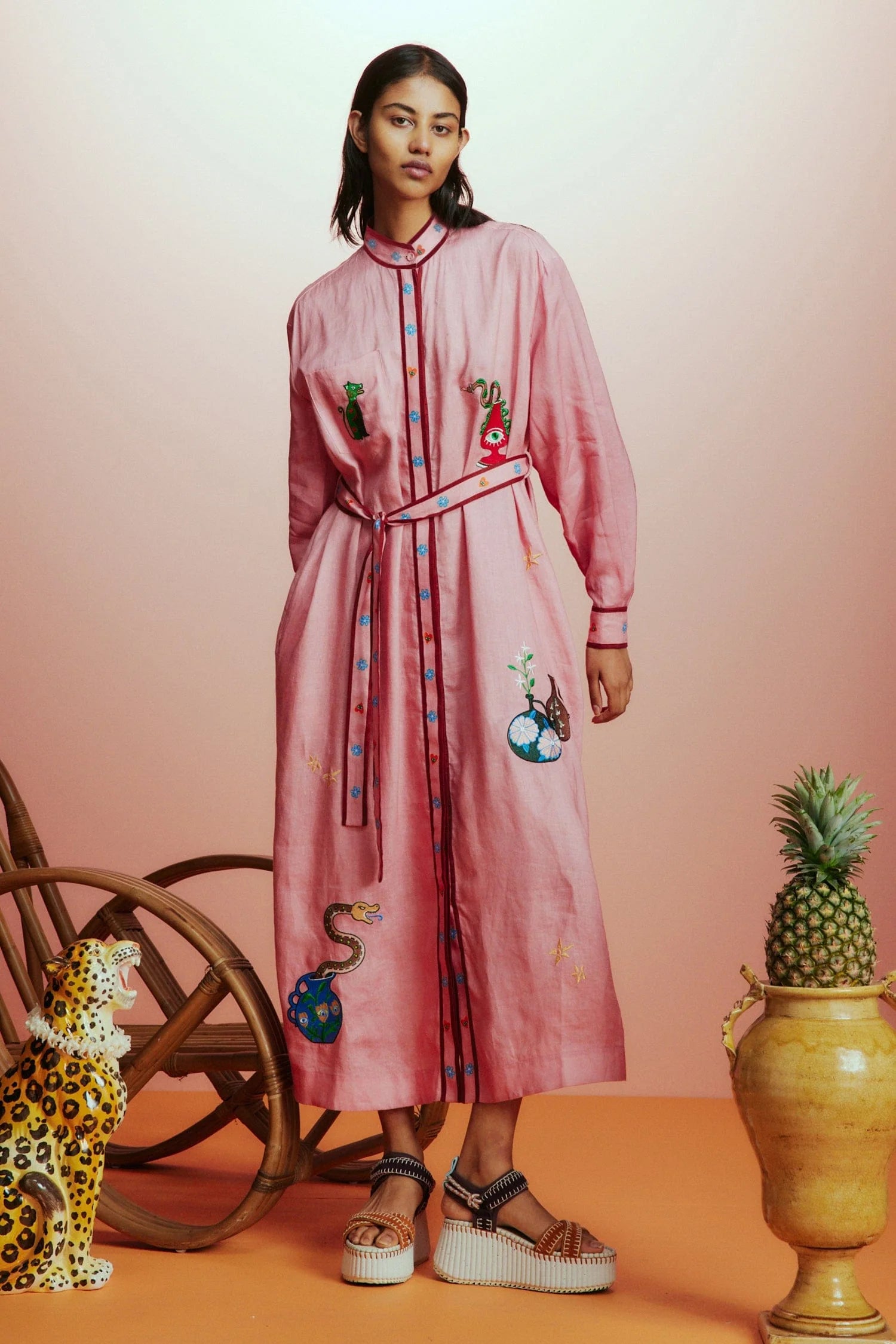 Timmy Embroidered Shirtdress