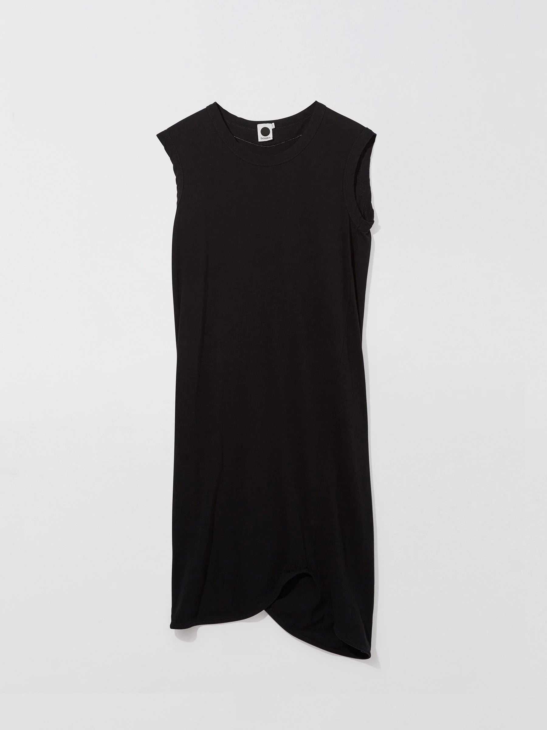 Slim Muscle Tank Dress in Black