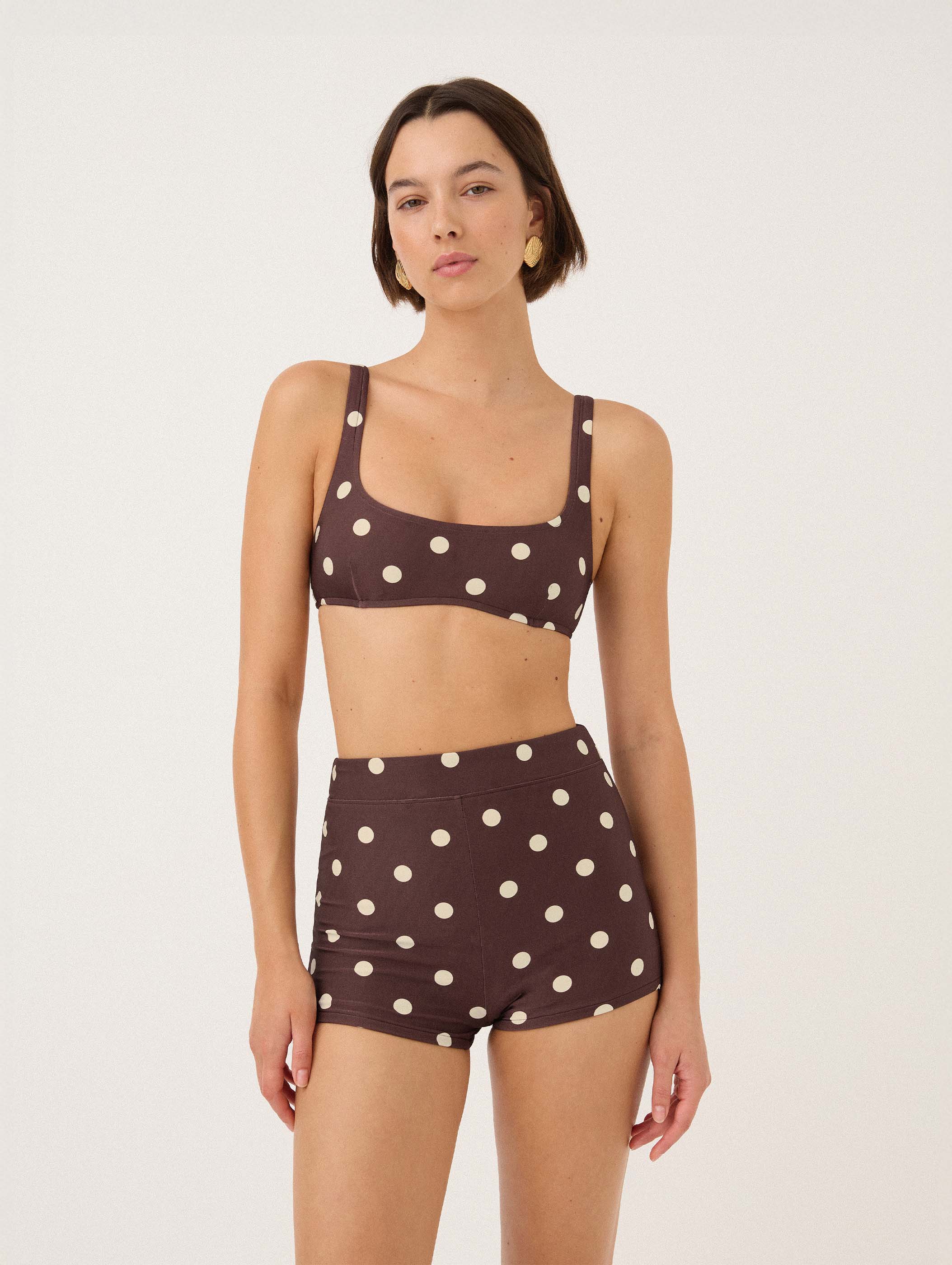 Square Neck Crop in Praline