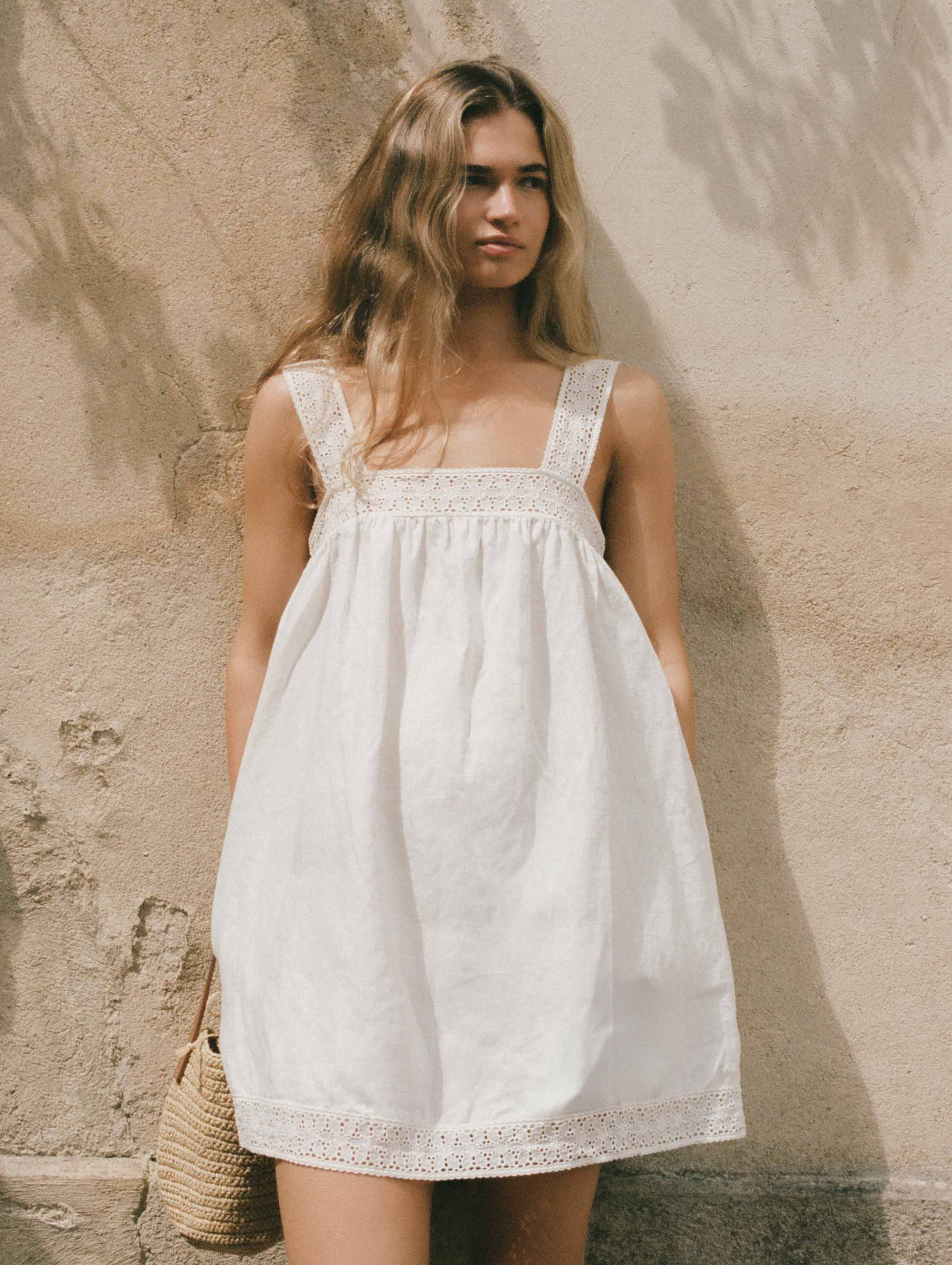 Broderie Dress in Gardenia