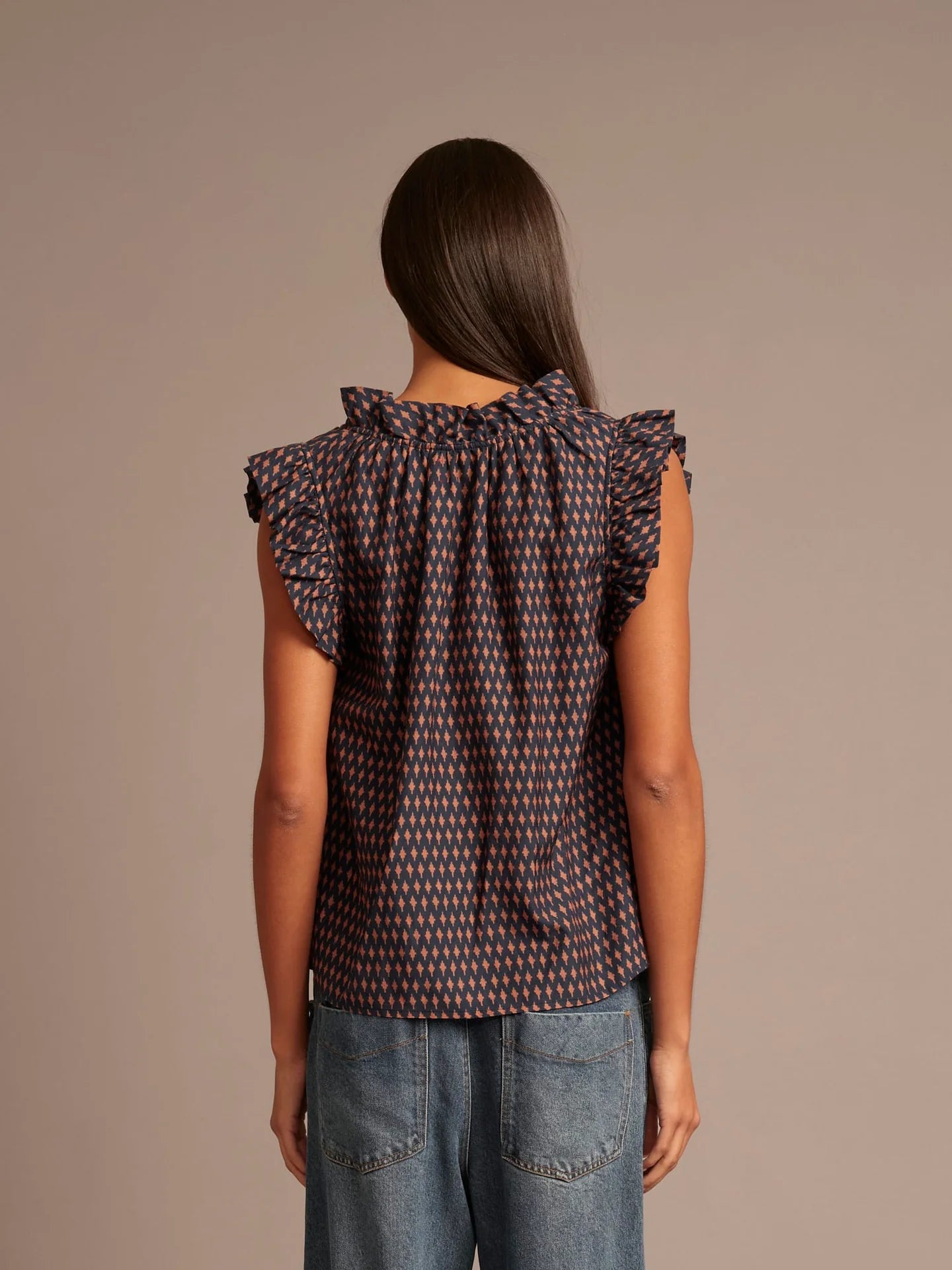 Bex Top in Navy Diamond