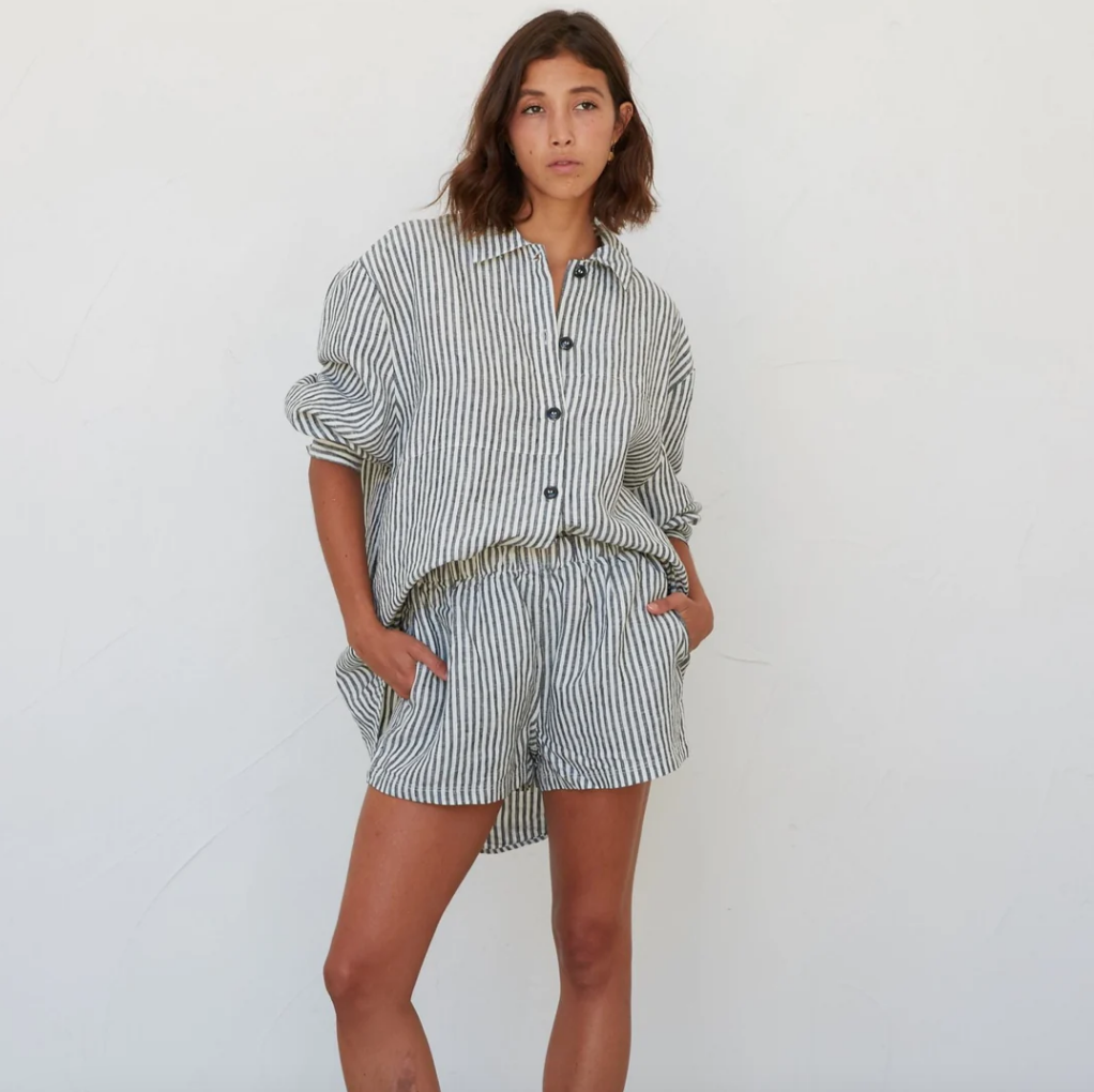 Linen Short Stripe